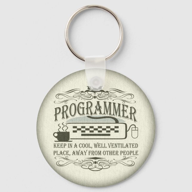 Funny Programmer Key Ring (Front)