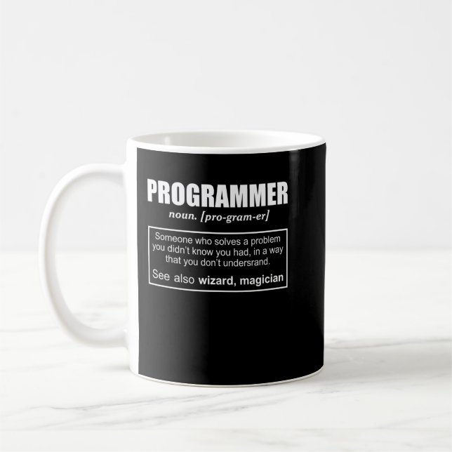 Funny Programmer Meaning design - Programmer Noun  Coffee Mug (Left)