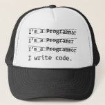 Funny Programmer Trucker Hat<br><div class="desc">Unique designs at Custom Vendetta Skulls, aviation, music, funny, sports, tribal and much more!</div>