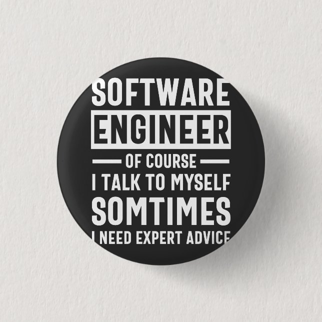 Funny Programming Software Engineer Gift 3 Cm Round Badge (Front)