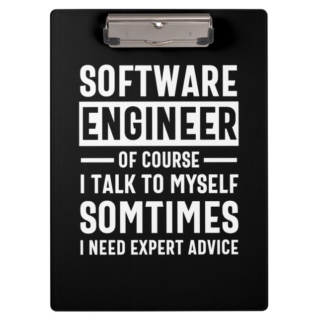 Funny Programming Software Engineer Gift Clipboard (Front)