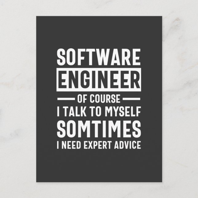 Funny Programming Software Engineer Gift Postcard (Front)