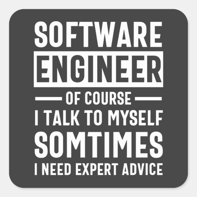 Funny Programming Software Engineer Gift Square Sticker (Front)