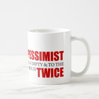 Funny Project Management Saying Optimist Pessimist Coffee Mug