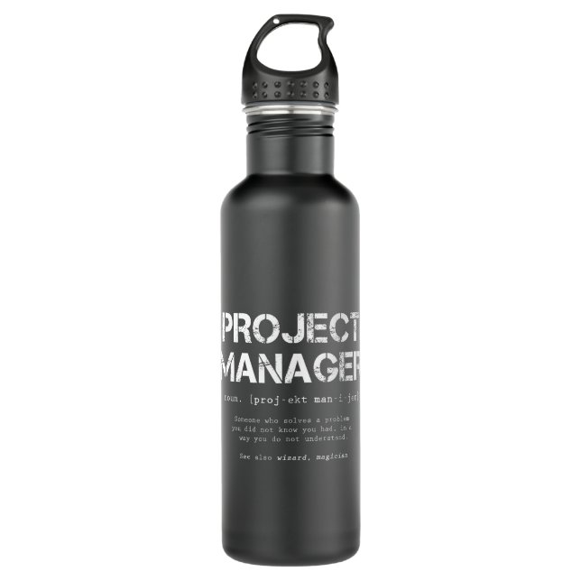 Funny Project Manager Dictionary Definition 710 Ml Water Bottle (Front)
