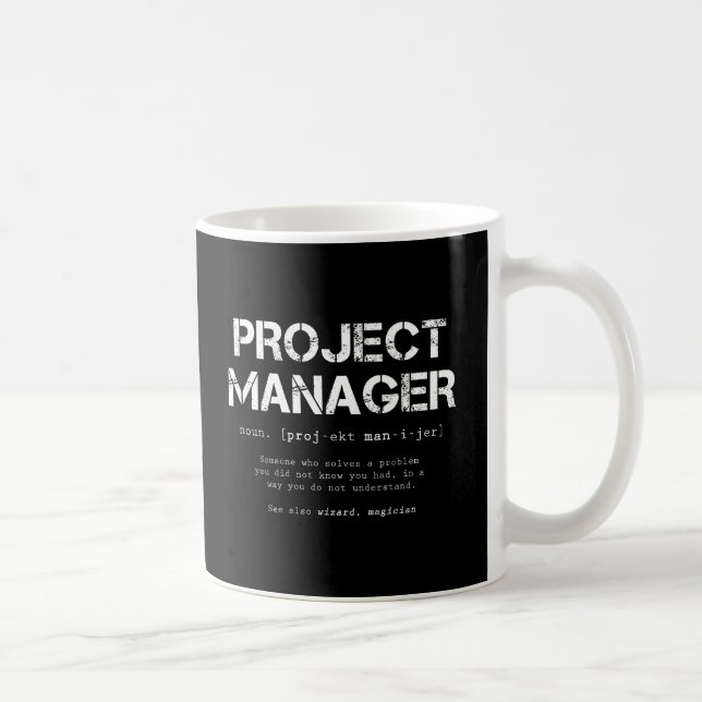 Funny Project Manager Dictionary Definition Coffee Mug (Right)
