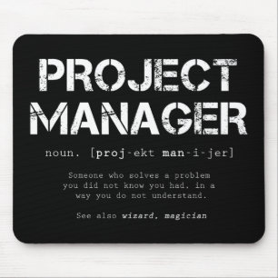 Funny Project Manager Dictionary Definition Mouse Pad