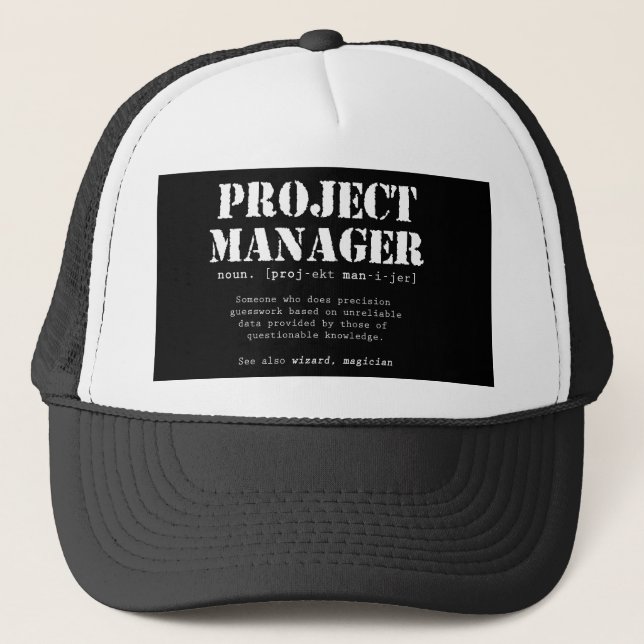 Funny Project Manager Dictionary Definition Trucker Hat (Front)