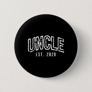 Funny Promoted to New Uncle Est 2026 First Time 6 Cm Round Badge