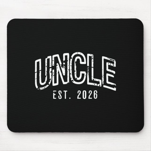 Funny Promoted to New Uncle Est 2026 First Time Mouse Pad (Front)