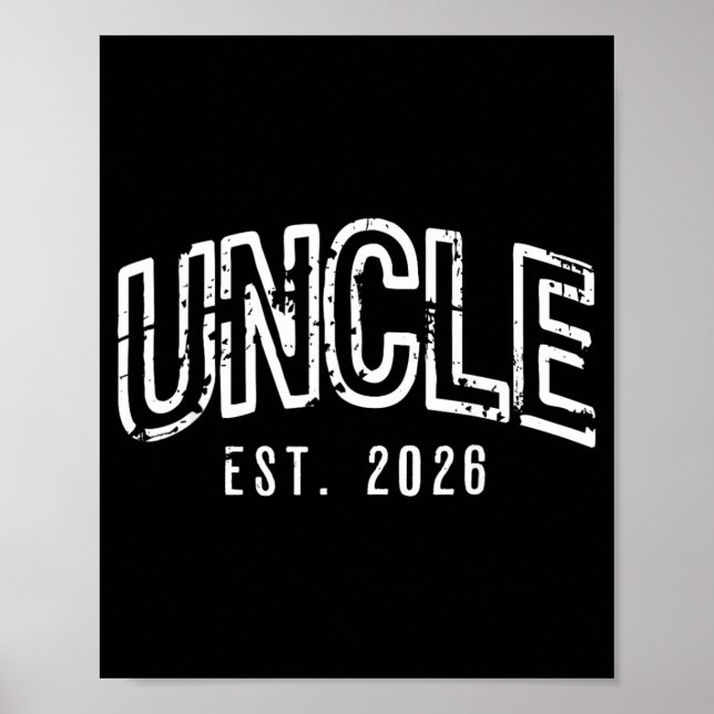 Funny Promoted to New Uncle Est 2026 First Time Poster (Front)