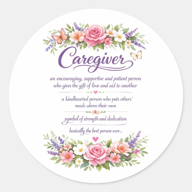 Funny Property Caregiver | Happy Caregiver Day Classic Round Sticker (Front)