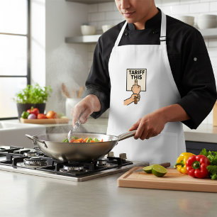 Funny Protest Sign Tariff This Middle Finger  Standard Apron