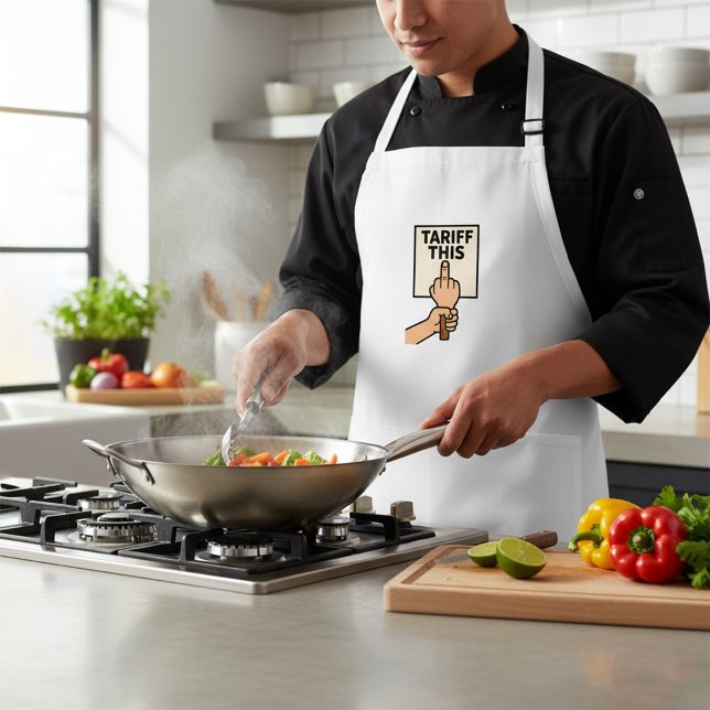 Funny Protest Sign Tariff This Middle Finger  Standard Apron (Creator Uploaded)