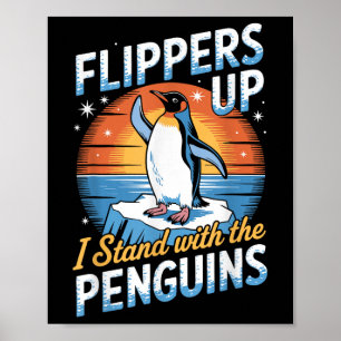 Funny Protest Tariff Penguins Protest Against Tari Poster
