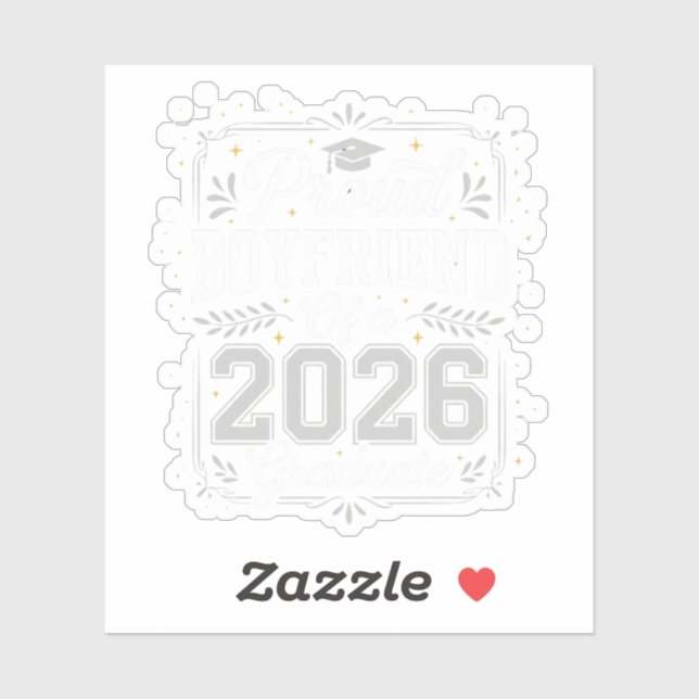Funny Proud Boyfriend Class of 2026 Graduation  (Sheet)