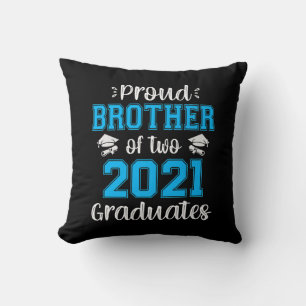 Funny Proud Brother of 2021 Graduates T-shirt Cushion