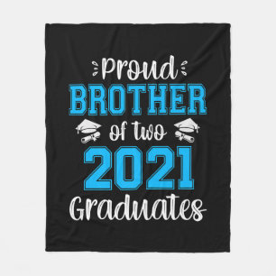 Funny Proud Brother of 2021 Graduates T-shirt Fleece Blanket