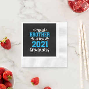 Funny Proud Brother Of 2021 Graduates T-shirt Napkin