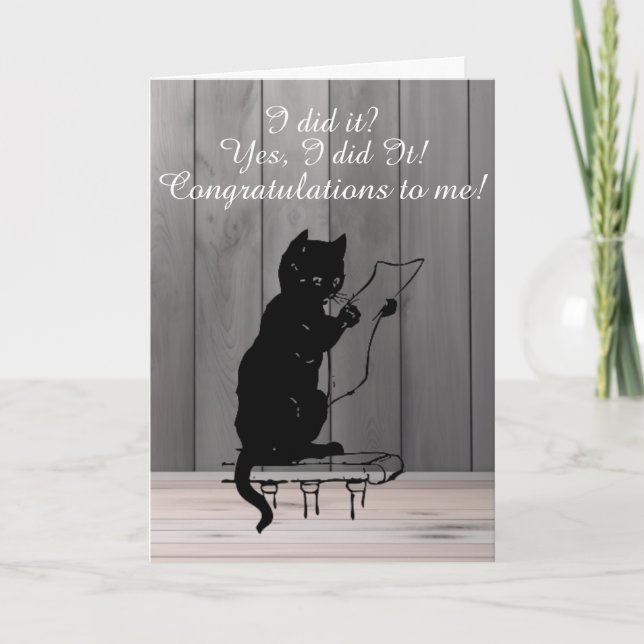 Funny Proud Cat Graduating Card (Front)