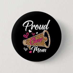 Funny Proud Cheer Mum Leopard Mothers Day Women 6 Cm Round Badge