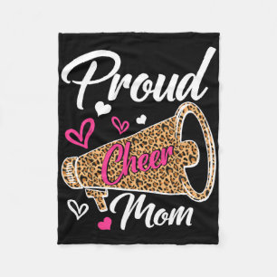 Funny Proud Cheer Mum Leopard Mothers Day Women Fleece Blanket
