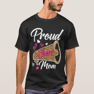 Funny Proud Cheer Mum Leopard Mothers Day Women T-Shirt