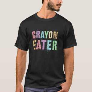 Funny Proud CRAYON EATER Military Veteran Dad Offi T-Shirt