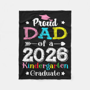 Funny proud dad of a class of 2026 kindergartenFun Fleece Blanket