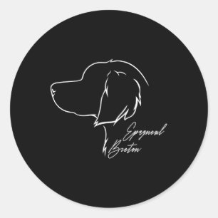 Funny Proud Epagneul Breton Profile Dog Mum Huntin Classic Round Sticker