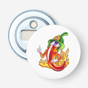 Funny Proud Firefighter Chilli On Fire Gives Thumb Bottle Opener