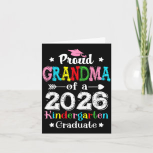 Funny proud grandma of a class of 2026 kindergarte card