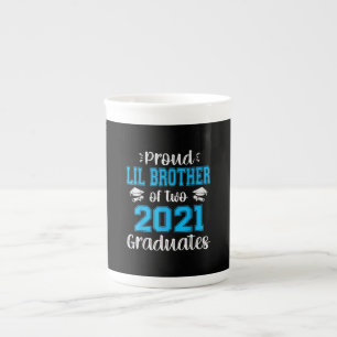 Funny Proud Lil Brother Of 2021 Graduates Bone China Mug