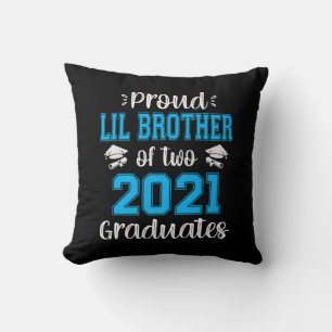 Funny Proud Lil Brother Of 2021 Graduates Cushion