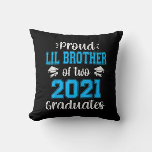 Funny Proud Lil Brother Of 2021 Graduates Cushion