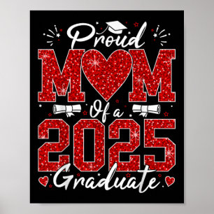 Funny Proud Mum Of A 2025 Graduate Senior 2025 Gra Poster