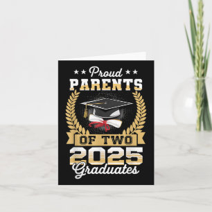 Funny Proud Parents Of A Two 2025 Graduate Twins G Card