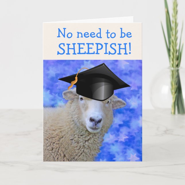 Funny Proud Sheep Graduation Card (Front)