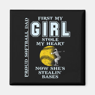Funny Proud Softll Dad - Girl Stole My Heart Magnet