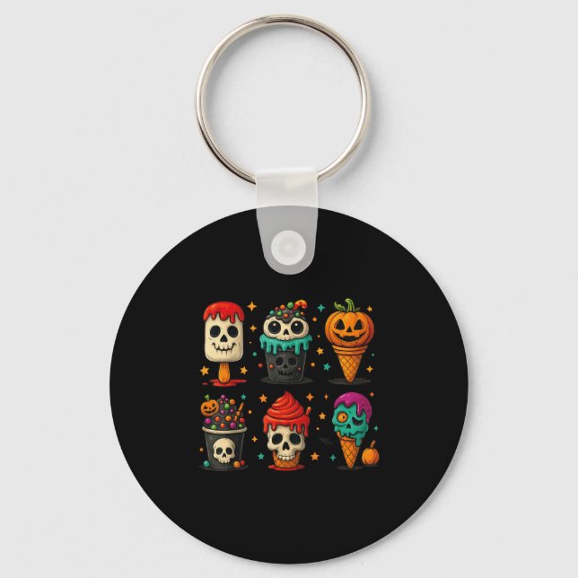 Funny Psicle Summer Horror Halloween Ice Cream Sum Key Ring (Front)