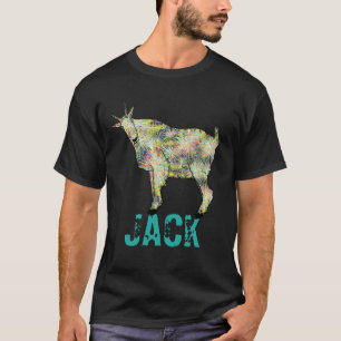 Funny Psychedelic Art Goat Design with Your Name T-Shirt