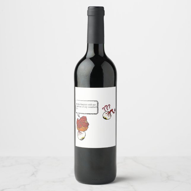 Funny Psychiatrist Wine Label (Front)