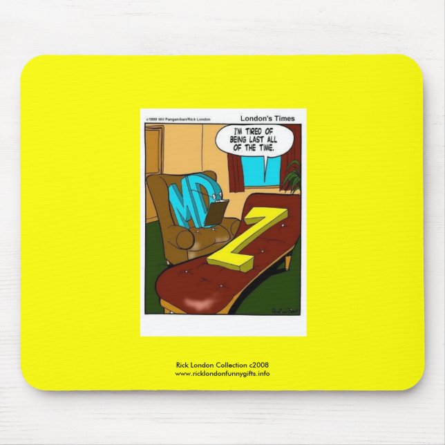 Funny Psychiatry Cartoon On Quality Poster Mouse Pad (Front)