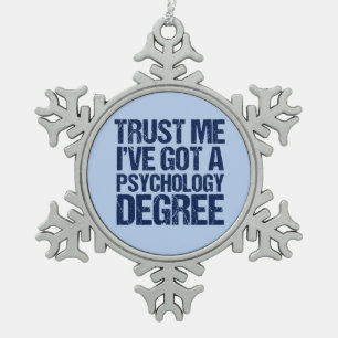 Funny Psychology Graduation Snowflake Pewter Christmas Ornament