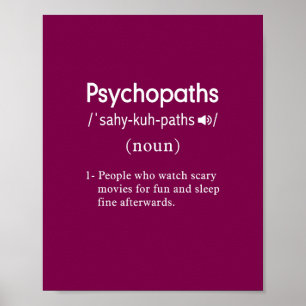 funny psychopaths definition wine poster