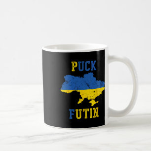 Funny Puck Futin I Stand With Ukraine Peace Ukrain Coffee Mug