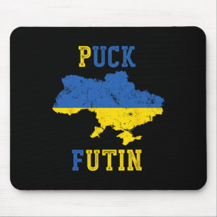 Funny Puck Futin I Stand With Ukraine Peace Ukrain Mouse Pad