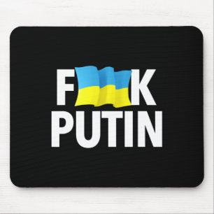 Funny Puck Futin - Ukrainian Flag Mouse Pad