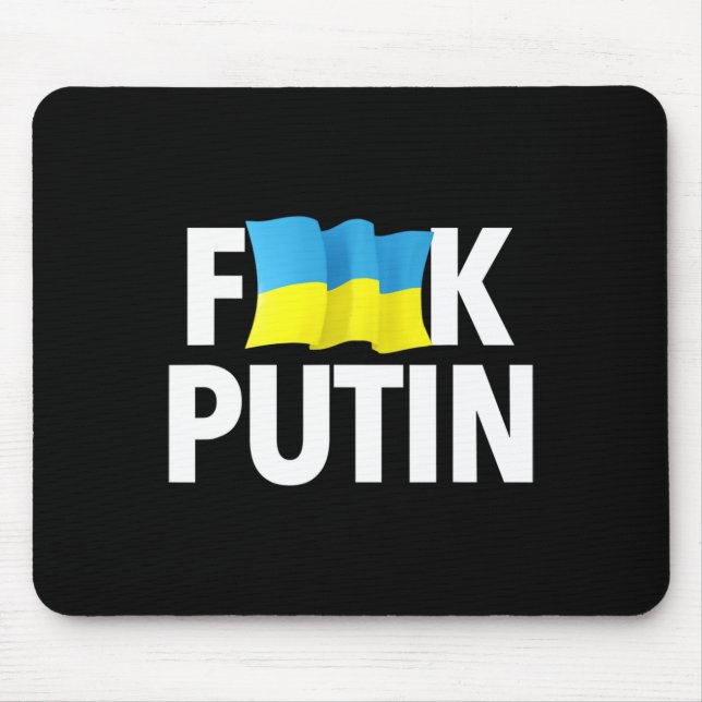 Funny Puck Futin - Ukrainian Flag  Mouse Pad (Front)