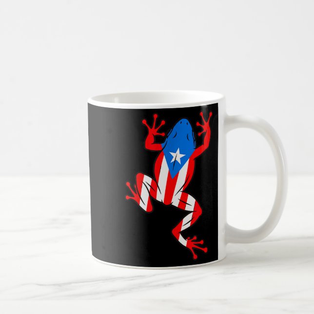 Funny Puerto Rico Coqui Frog Puerto Rican Flag Bor Coffee Mug (Right)